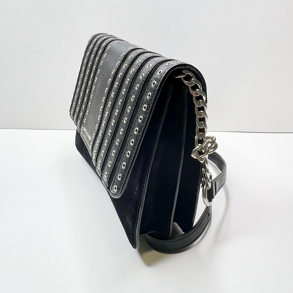 Michael Kors Brooklyn Grommet Crossbody Black Medium - Picture 5 of 13